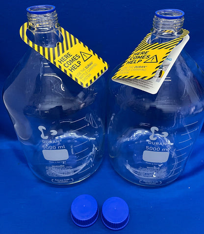 DURAN ®  DWK 218017353 LABORATORY BOTTLE 5000mL GL45 SCREW CAP - 1 LOT QTY 2