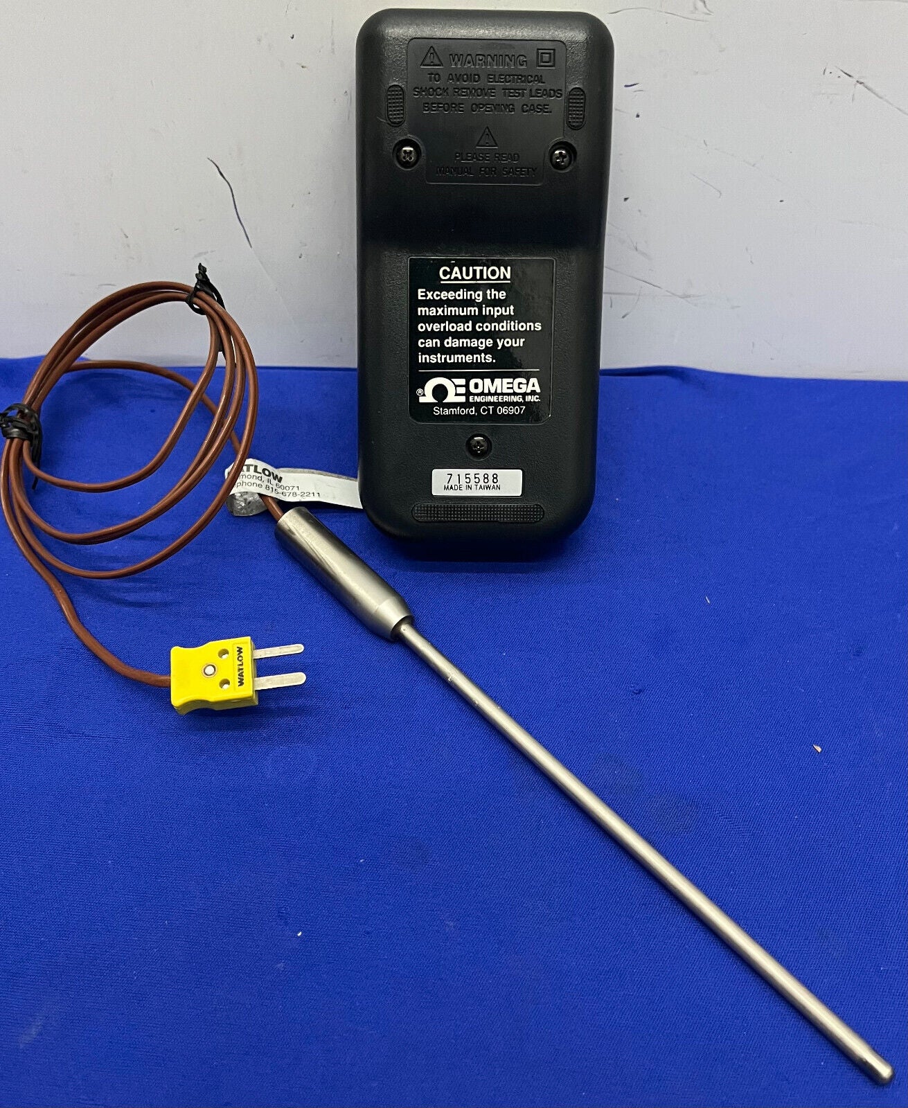 OMEGA HH11 THERMOMETER THERMOCOUPLE DIGITAL METER & PROBE AF-1083201