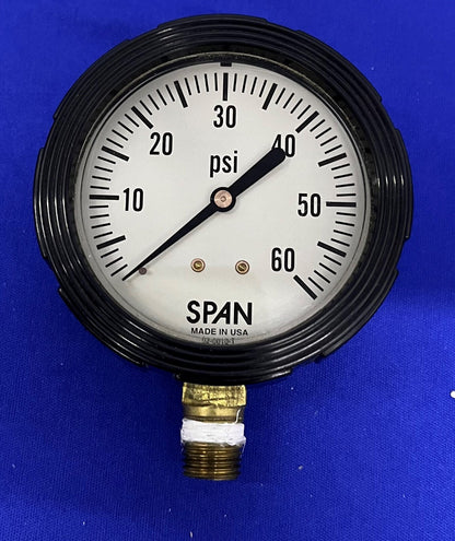 SPAN PRESSURE GAUGE GAGE 02-0010-T 0 TO 60 PSI 0-60 PSI