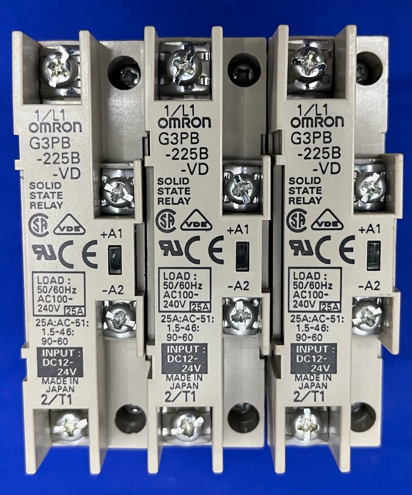 OMRON G3PB-225B-VD SOLID STATE RELAY INPUT DC12-24V (Only 2 Covers)  1 LOT QTY 3