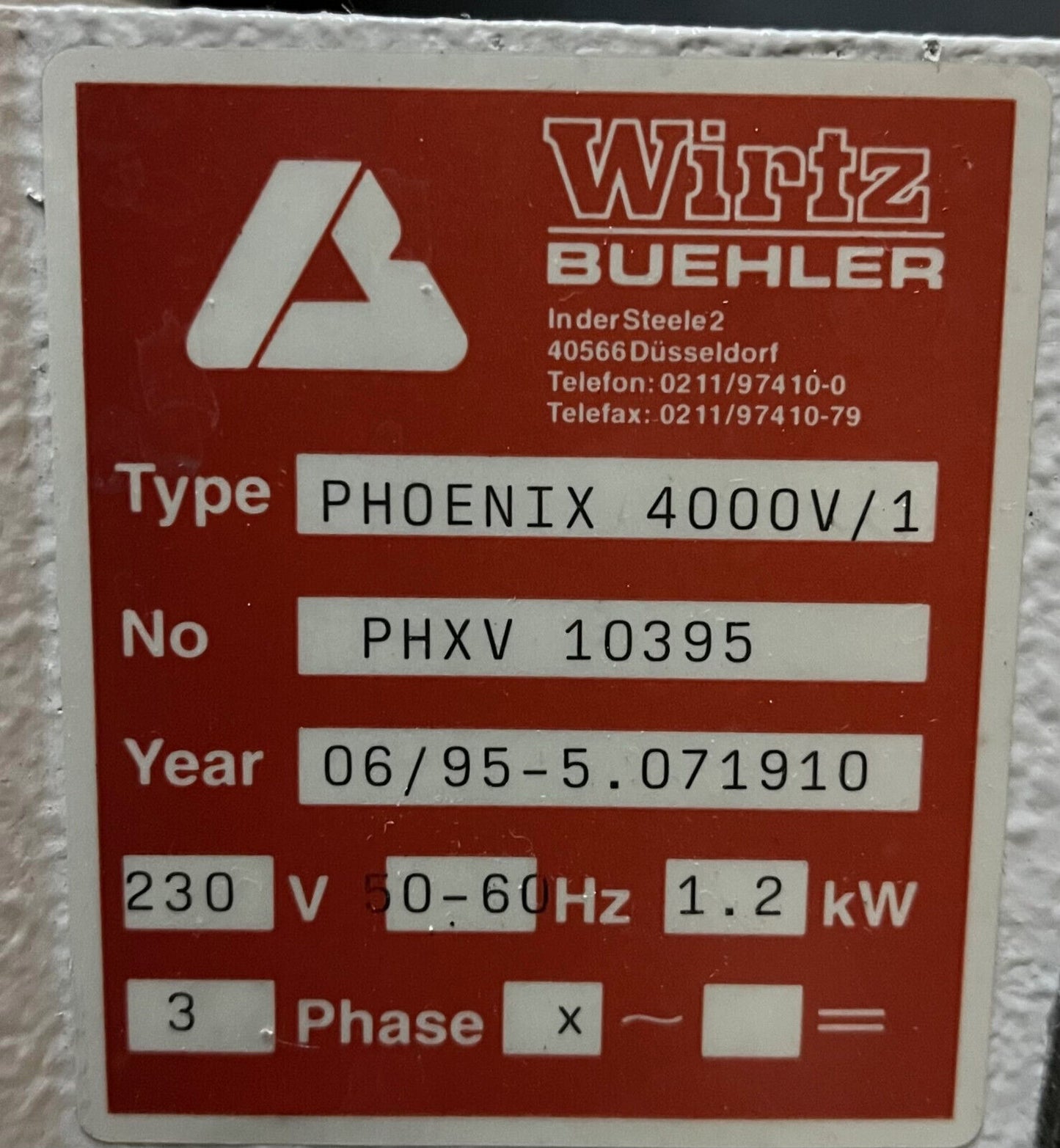 SISTEMA DE PREPARACIÓN DE MUESTRAS RECTIFICADORA PULIDORA WIRTZ BUEHLER PHOENIX 4000 4000V/1