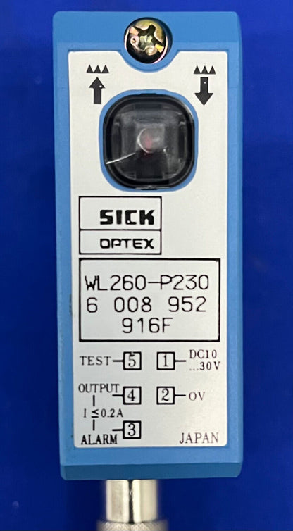 SICK OPTEX WL260-P230 PHOTOELECTRIC SENSOR W/ CABLE