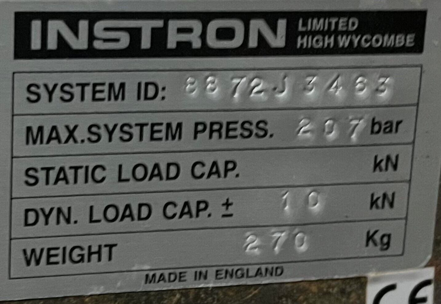 INSTRON 8872 SERVO HYDRAULIC 3420 FATIGUE TESTING SYSTEM - FOR PARTS/REPAIR