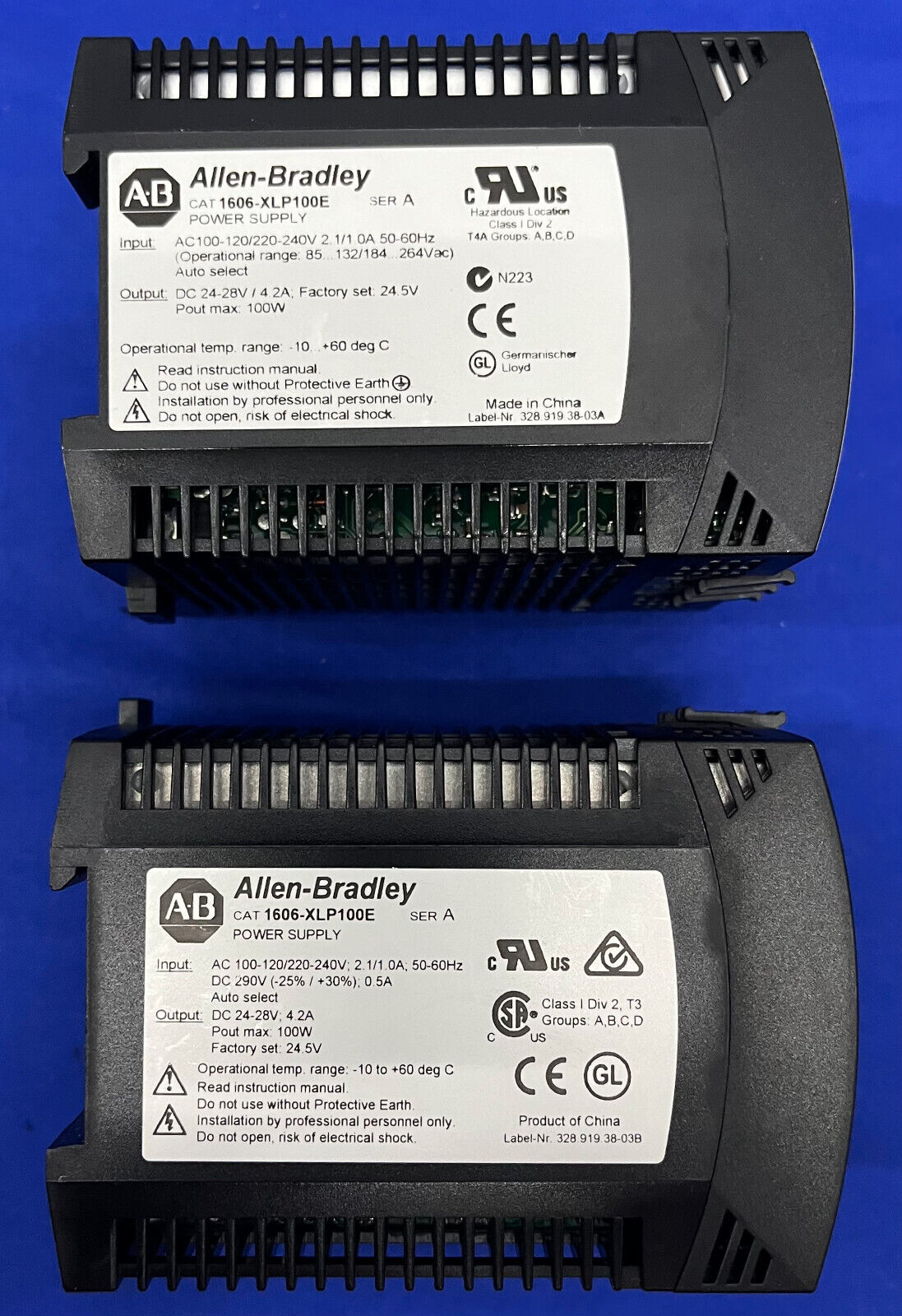 Allen Bradley AB 1606-XLP / 1606-XLP100E Ser.A AC DC POWER SUPPLY - QTY 2