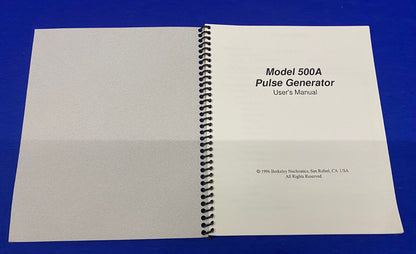 BNC 500 SERIES PULSE GENERATOR USER'S MANUAL, ©1996