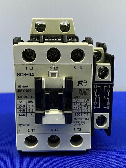 FUJI ELECTRIC SC-E04 CONTACTOR & SZ-AS1/T / SZ1AS1T AUXILIARY CONTACT