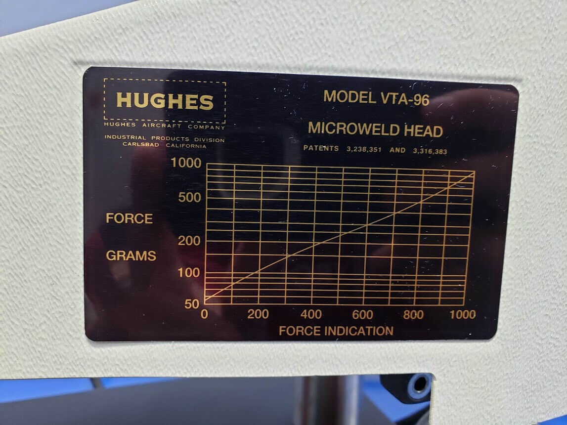 HUGHES VTA-96 MICROWELD HEAD/HUGHES SOLDERITE HTT-600 REFLOW SOLDER SUPPLY-PARTS