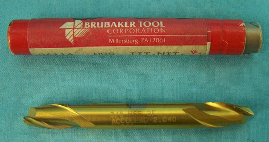 BRUBAKER TOOL CORPORATION 86114 Fresa de extremo plano HSS TTT NIT DE.2 DE 3/8 DE DIÁMETRO X 3/8 DE AGUJERO