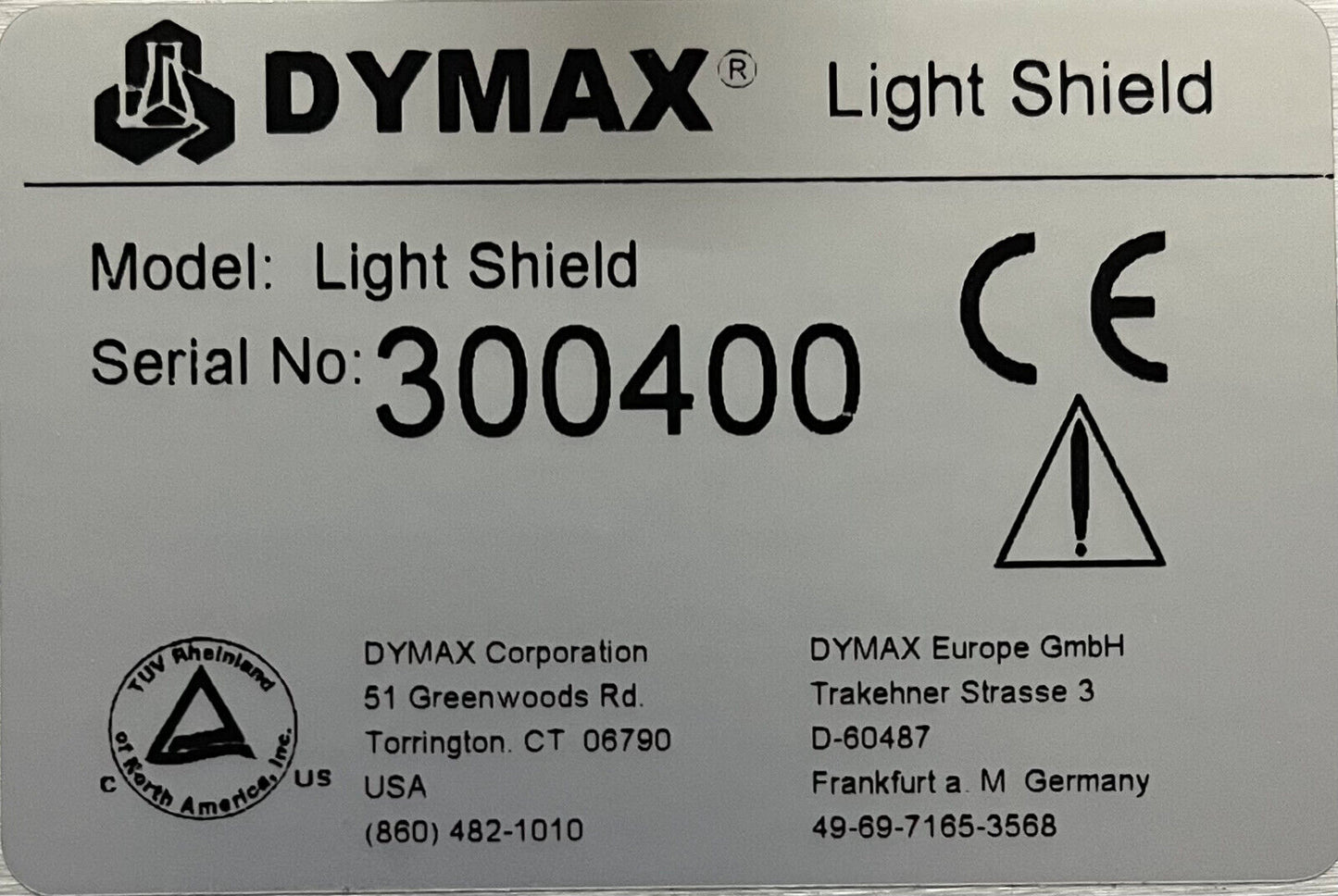 DYMAX 2000 UV-LICHTHÄRTUNGS-FLUTSYSTEM mit LICHTSCHUTZ, KEINE STROMVERSORGUNG FÜR TEILE 