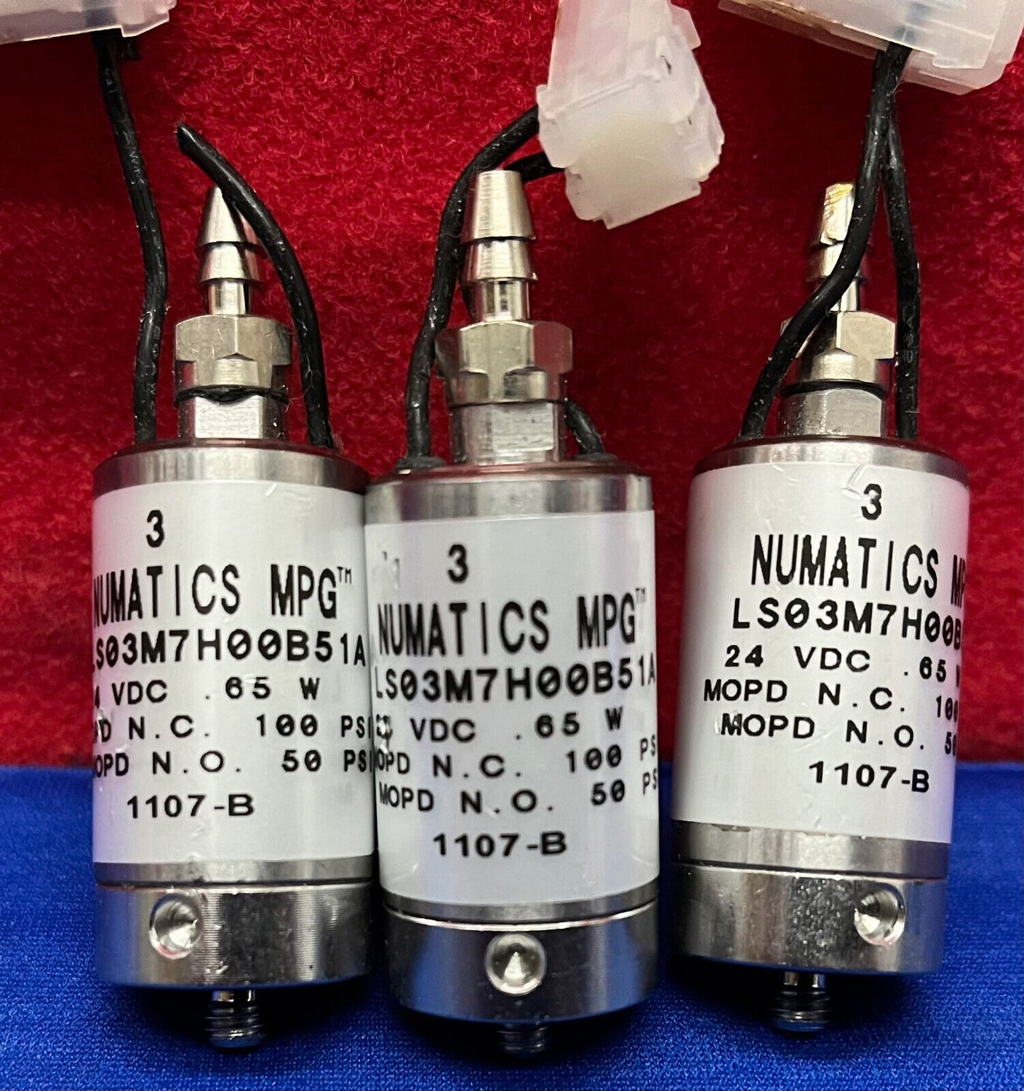 1 LOT QTY OF 6 - NUMATICS MPG LS03M7H00B51A VALVE 24VDC .65W 100/50 PSI 1107-B