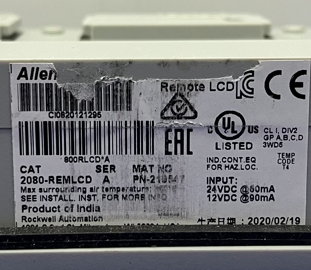 Allen-Bradley / Allen Bradley / AB 2080-REMLCD SERIE A FERNBEDIENUNG LCD-DISPLAY