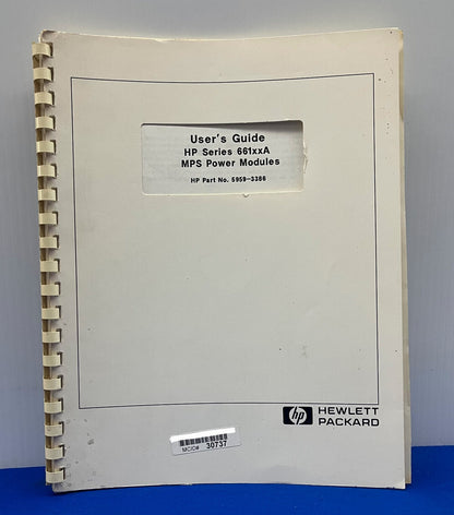 HP HEWLETT PACKARD 5959-3386 USER'S GUIDE FOR HP SERIES 661xxA MPS POWER MODULES