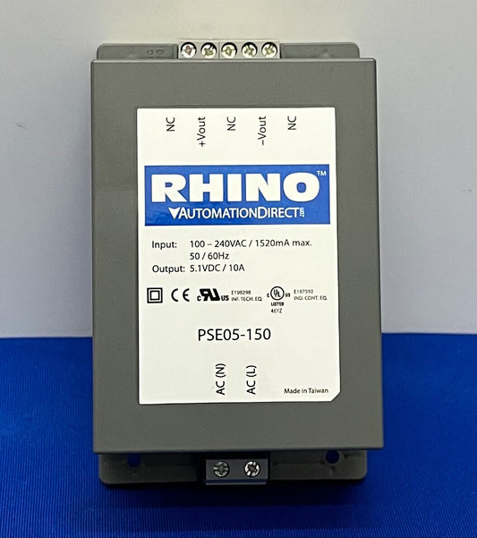 RHINO™  PSE05-150 SWITCHING POWER SUPPLY INPUT: 100-240 VAC / OUTPUT: 5.1VDC 10A