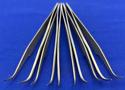 AVEN 7-SA CURVED SUPER FINE POINTS TWEEZERS 4 3/4” SS - 1 LOT QTY 10