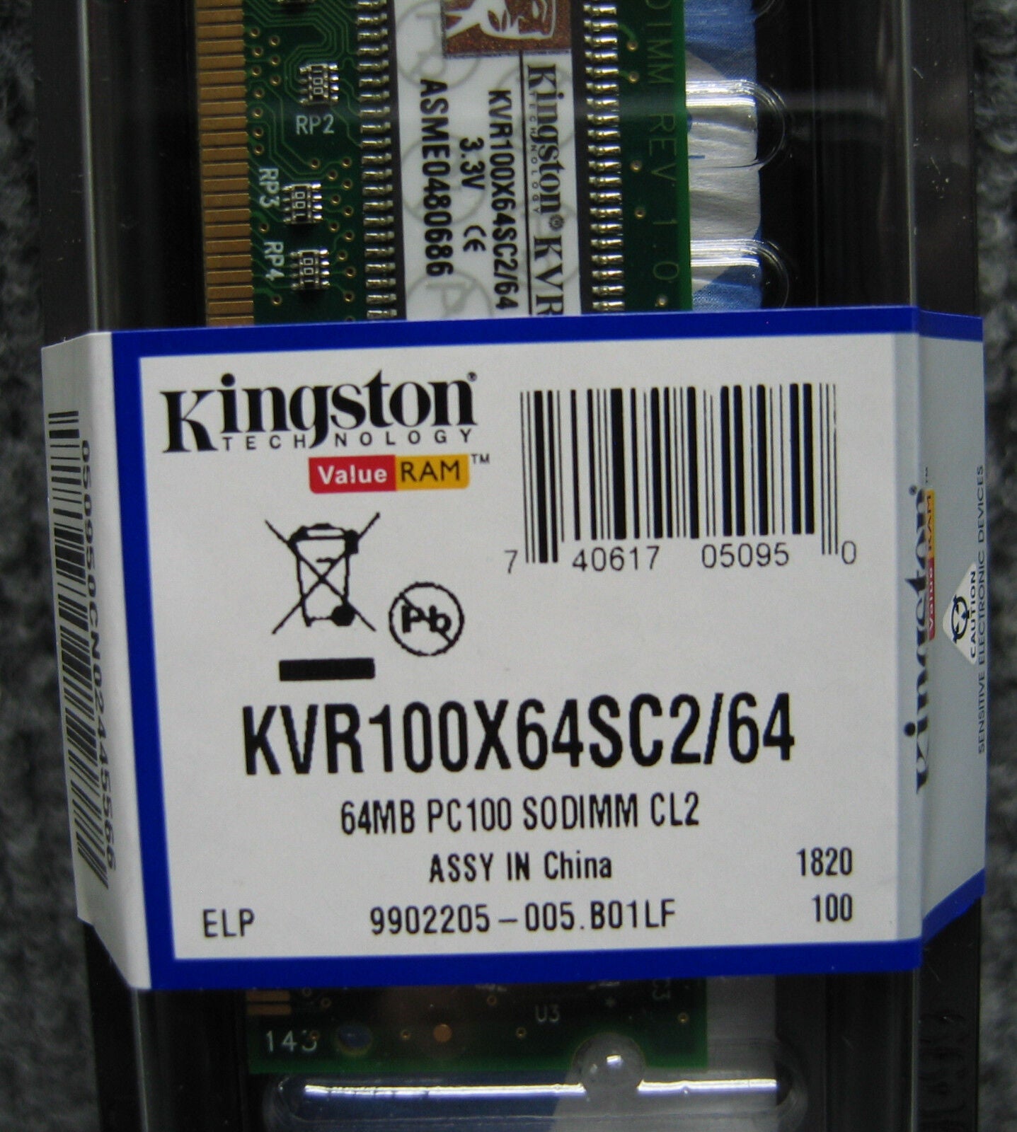 KINGSTON TECHNOLOGY KVR100X64SC2/64 64MB SPEICHERMODUL