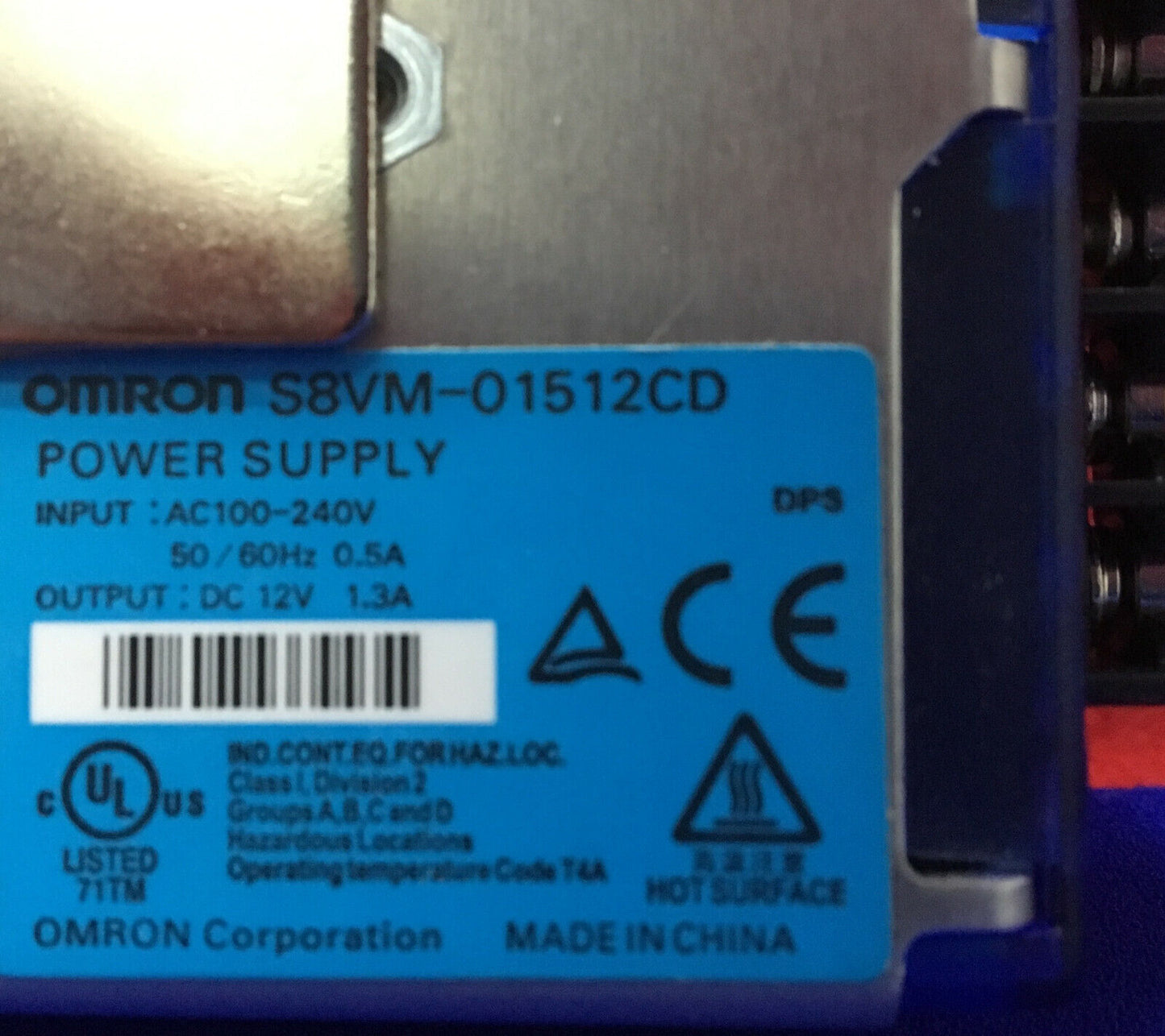 OMRON S8VM-01512CD POWER SUPPLY