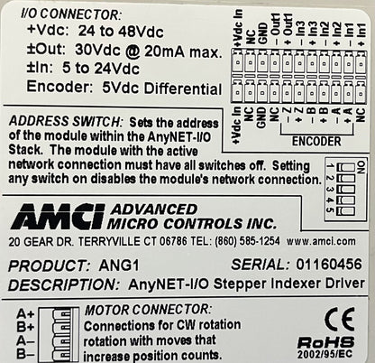 AMCI ADVANCED MICRO CONTROLS ANG1 AnyNET-I/O-SCHRITTMODULER-INDEXER-TREIBER 