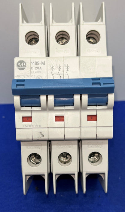 AB ALLEN BRADLEY MINIATURE CIRCUIT BREAKER 1489-M3C200 Ser D 3P