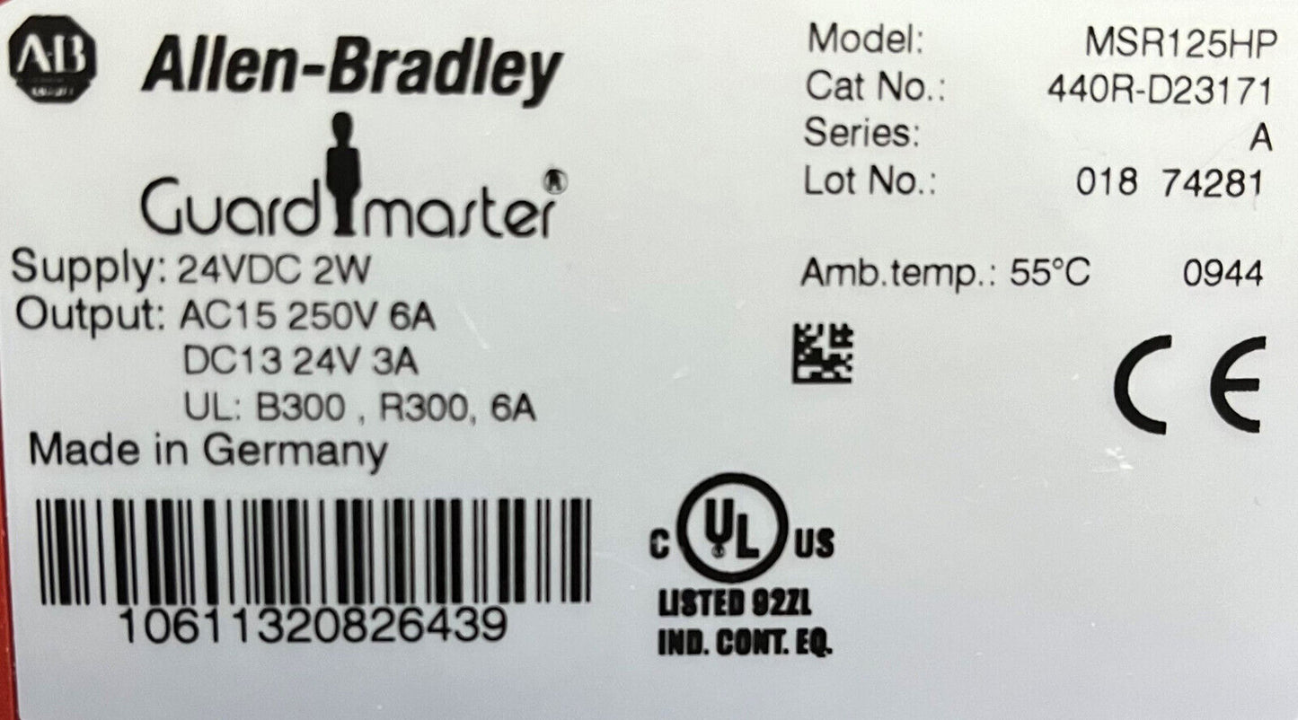 AB ALLEN BRADLEY GUARD MASTER 440R-D23171 MSR125HP SICHERHEITSRELAIS, 2 STÜCK