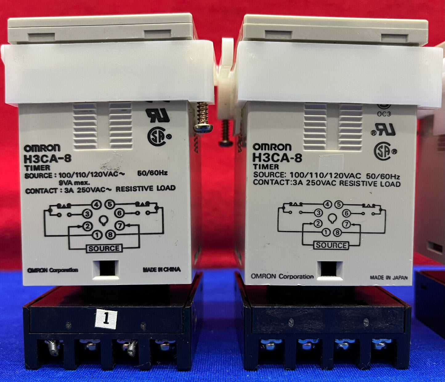 1 LOTE CANTIDAD 5 - TEMPORIZADOR DE ESTADO SÓLIDO OMRON H3CA-8 CON BASE OMRON P36-08