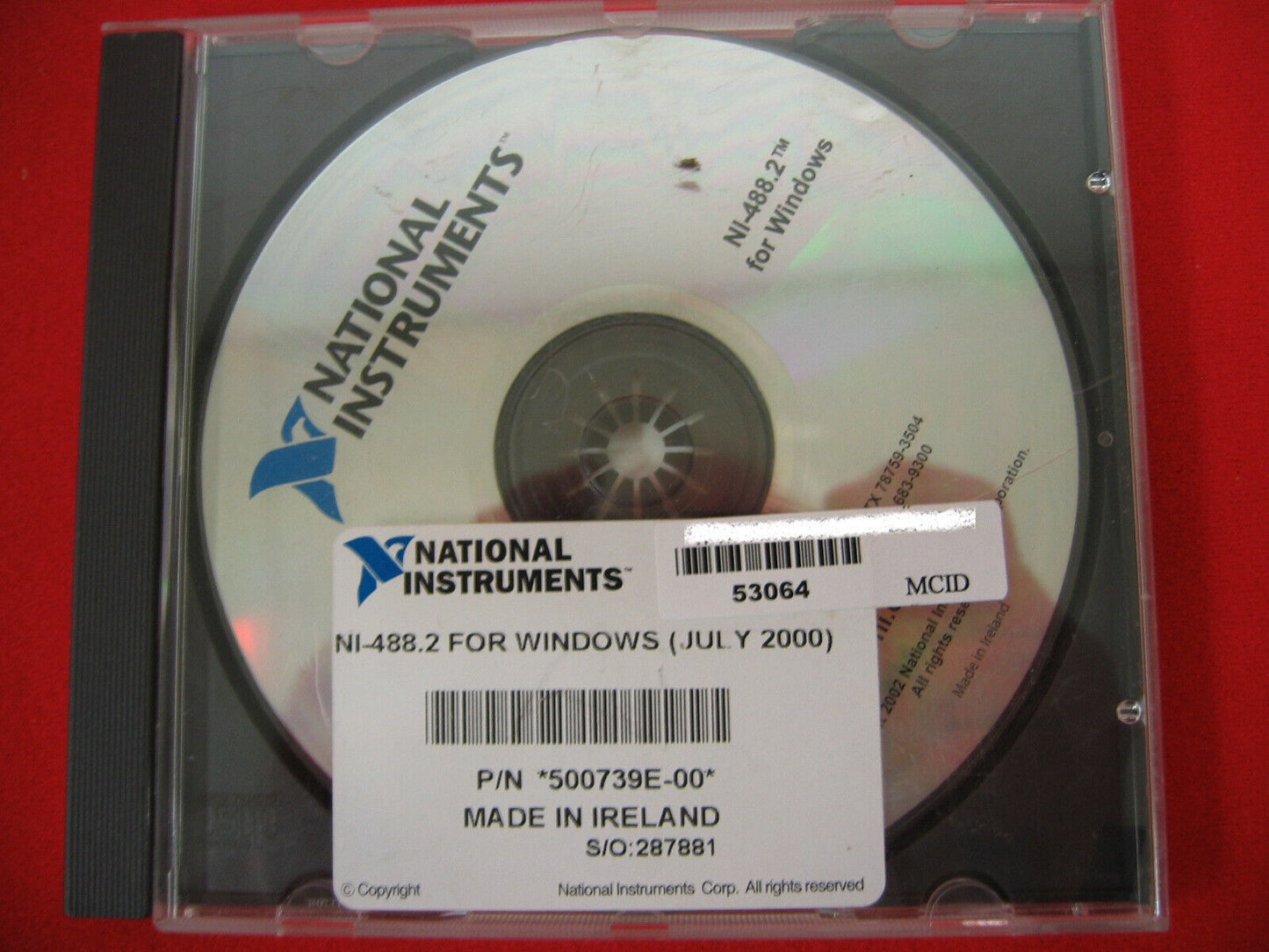 NATIONAL INSTRUMENT 500739E-0 NI-488.2 FOR WINDOWS (JULY 2000)