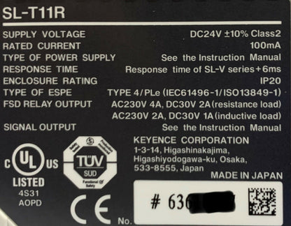 Terminal de relé dedicado SL-T11R de Keyence para relé de control de seguridad/SL-V