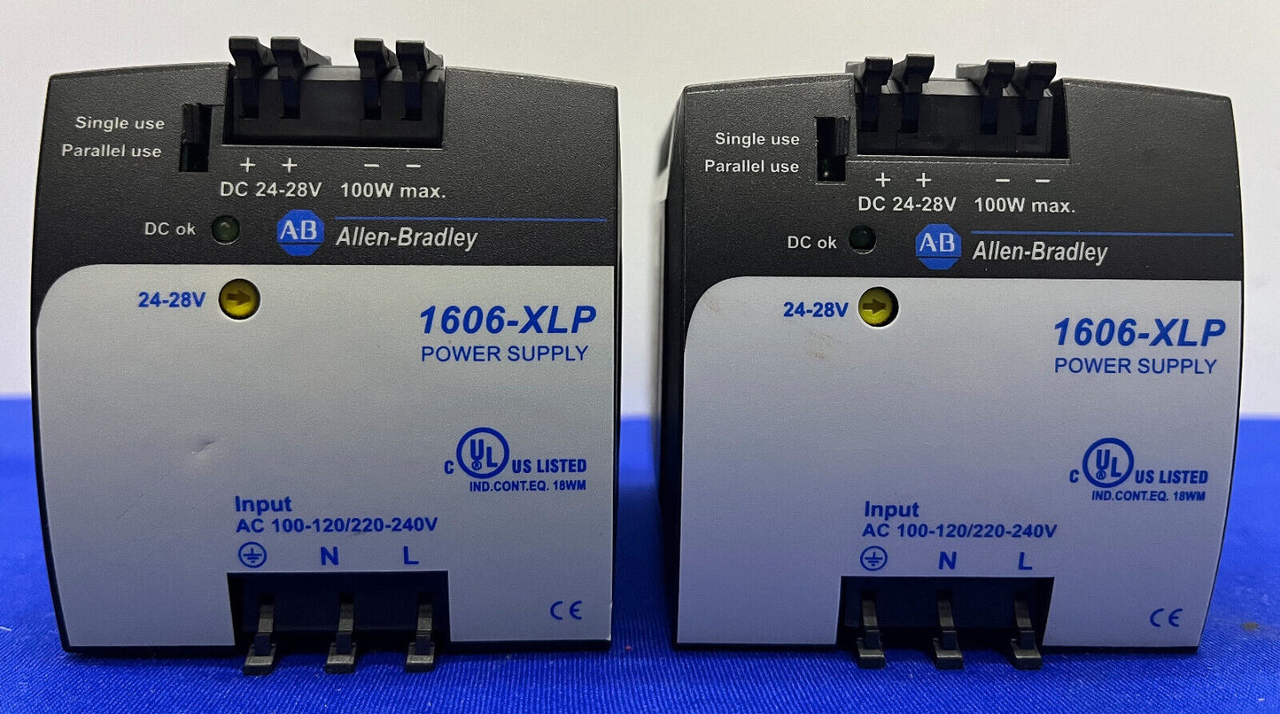 Allen Bradley AB 1606-XLP / 1606-XLP100E Ser.A AC DC POWER SUPPLY - QTY 2