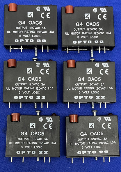 OPTO 22 G4 OAC5 OUTPUT 120VAC 5V LOGIC MODULE - 1 LOT QTY 6