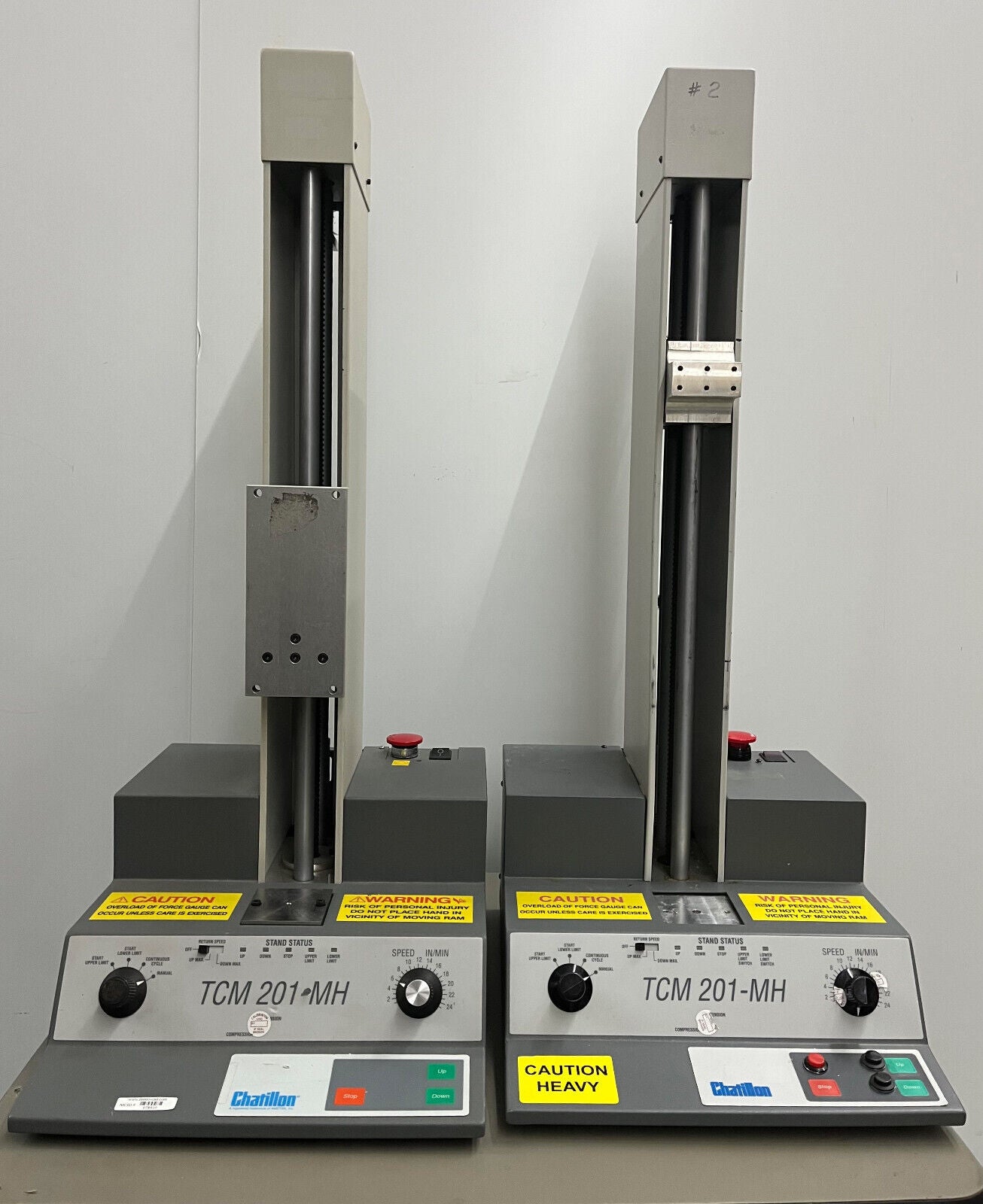 CHATILLON TCM201-MH MOTORIZED FORCE TESTER STANDS - PARTS/REPAIR - 1 LOT QTY 2