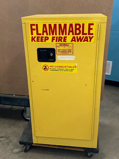 SECURALL A110 16 GALLON FLAMMABLE CABINET HAS LOCK AND KEY