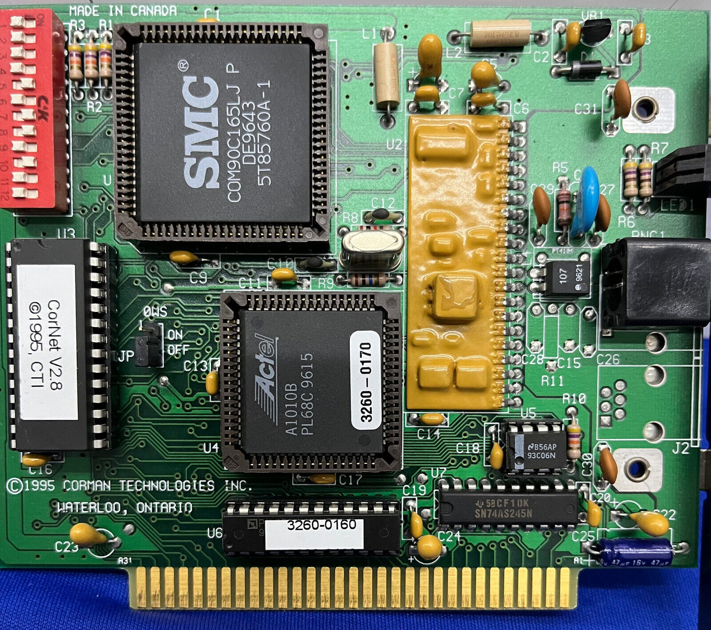 CORMAN TECH CT-N108 Rev. B ARCNET PC-SCHNITTSTELLENKARTE 8-Bit V2.8 