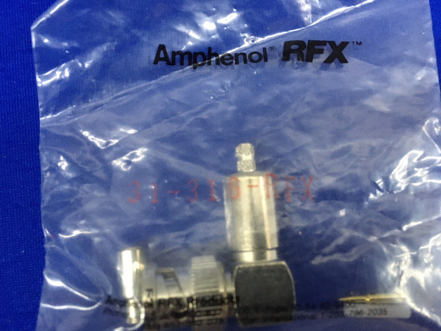 AMPHENOL 31-316-RFX / 031-316-RFX RECHTWINKLIGER CRIMP-STECKER, HF-KOAXIAL-ANSCHLUSS