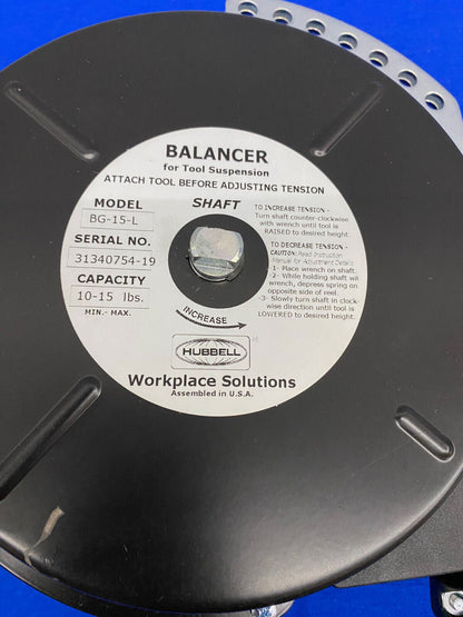 HUBBELL / WORKPLACE SOLUTIONS BG-15-L BALANCER CAPACITY 10-15 LBS MIN/MAX