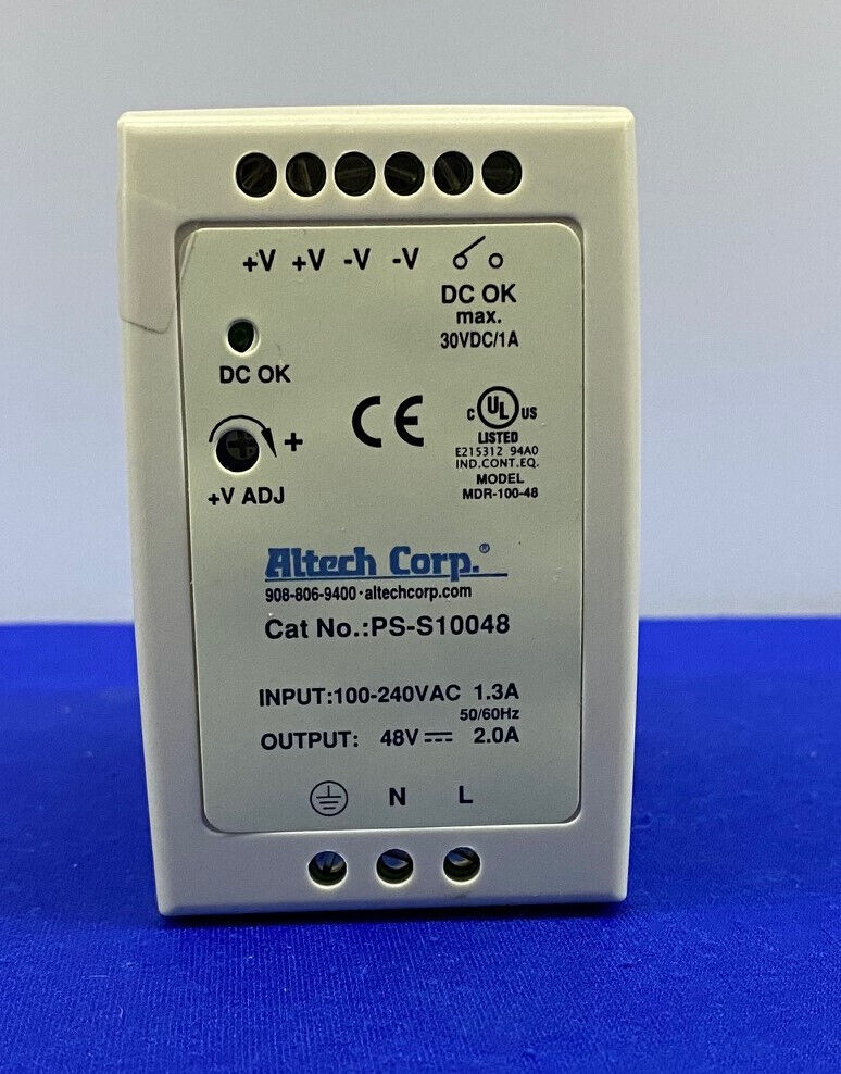 Altech PS-S10048 Power Supply AC-DC 48V 2A 100-240V DIN Rail Mount MDR-100-48