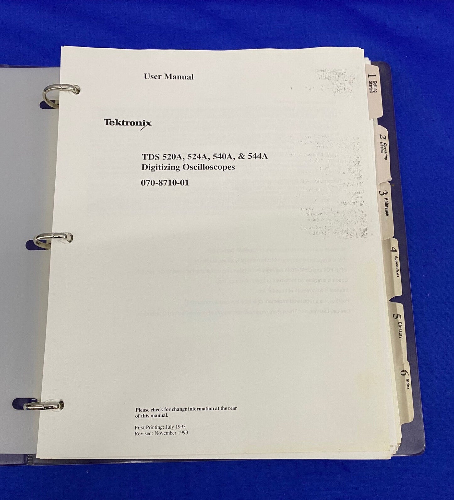 TEKTRONIX 070-8710-01 DIGITIZING OSCILLOSCOPES USER MANUAL