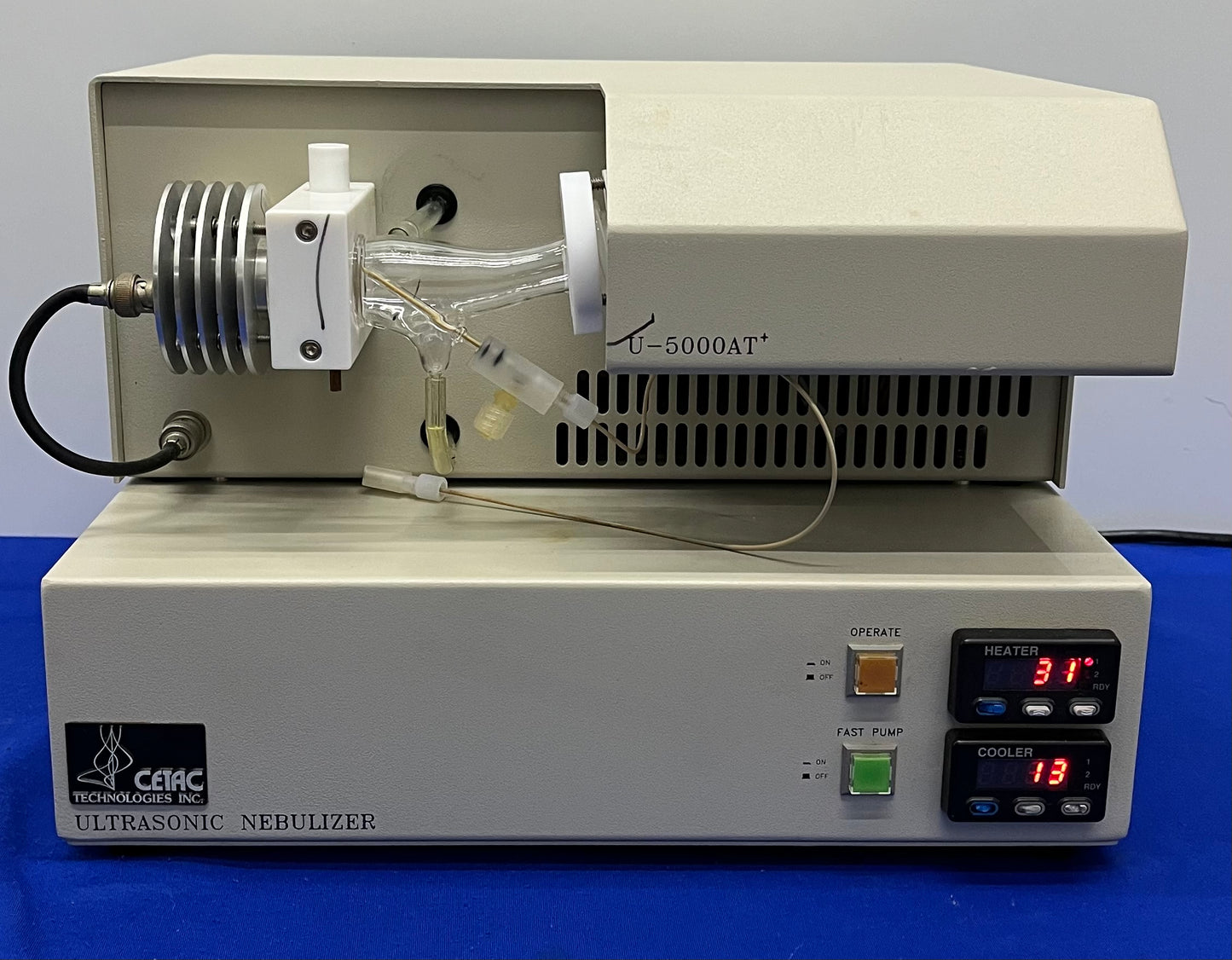 CETAC TECH U-5000AT+ ULTRASONIC NEBULIZER /  AT+ (ICP SPECTROMETRY) FOR PARTS REPAIR