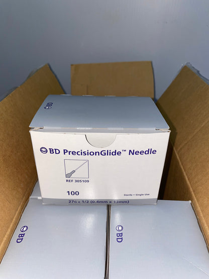 PRECISION GLIDE NEEDLE, 7 PACKS OF 100, INCOMPLETE BOX,NEW/OPEN BOX