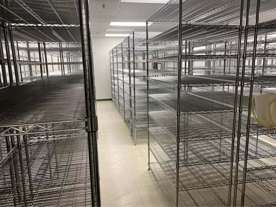 Uline Metro style wire racks 2’x4’x 7’ tall 9 shelves NSF