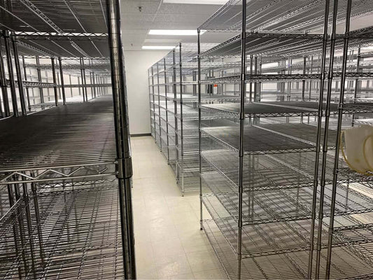 Uline Metro style wire racks 2’x4’x 7’ tall 9 shelves NSF