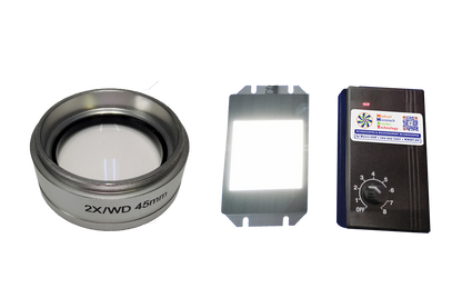 objective lens doubler 2x led rectangle led backlight microscope accessory
