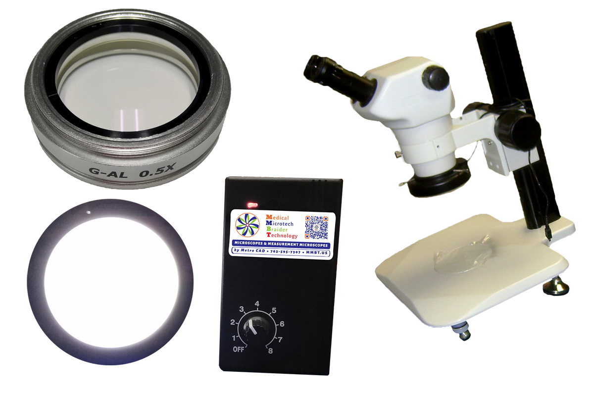 microscope accessories splitter .5x objective lens circle led backlight track stand tilt option