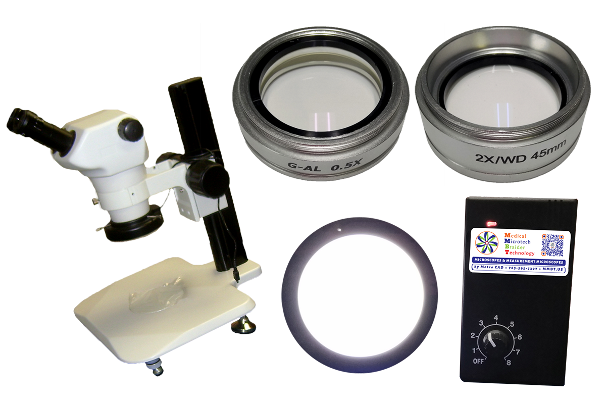 microscope accessories track stand tilt option objective lenses doubler 2x splitter .5x led circle backlight