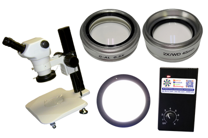 microscope accessories track stand tilt option objective lenses splitter .5x doubler 2x lens led circle backlight