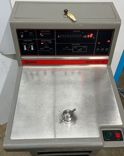 VARIAN AUTO-TEST 947 HELIUM MASS SPECTROMETER LEAK DETECTOR- FOR PARTS/REPAIR H2