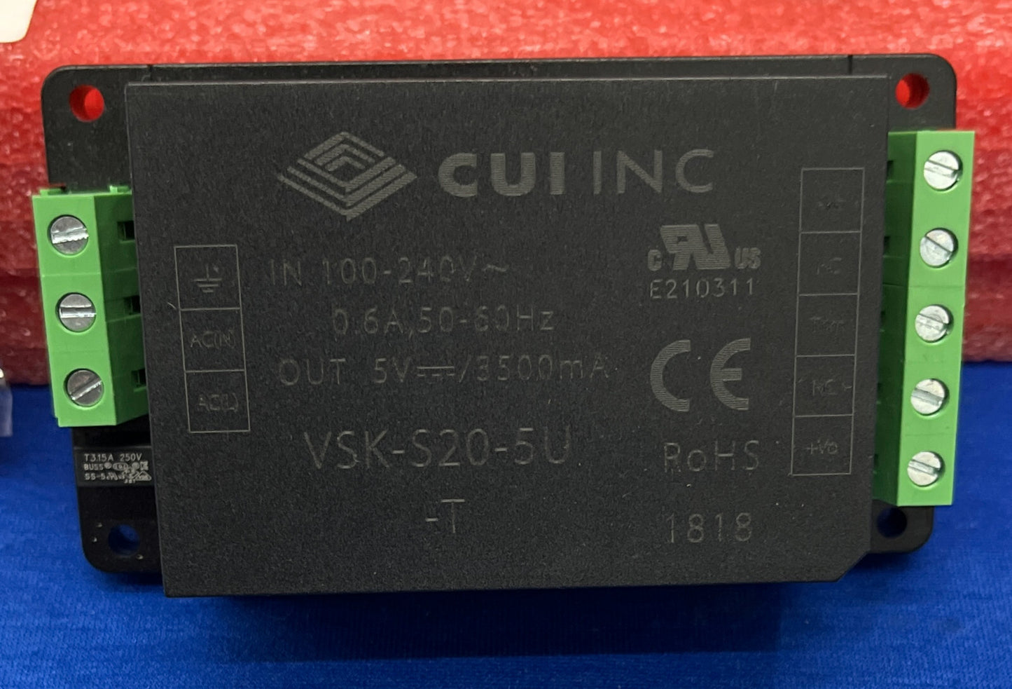 CANTIDAD 12 - CUI DIGI-KEY VSK-S20-5U-T 102-2614-ND CONVERTIDOR CA/CC PARA MONTAJE EN PLACA