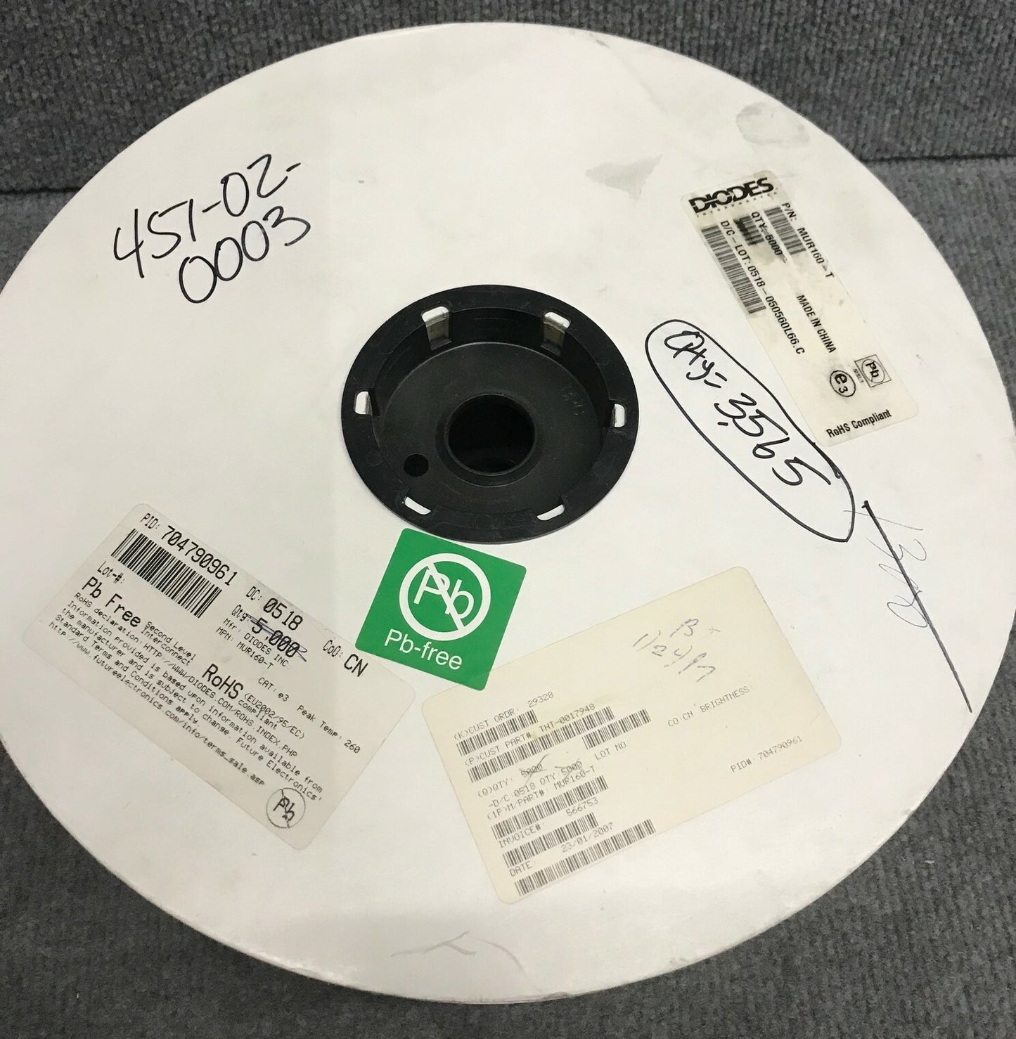 ダイオード MUR160-T / 704790961 ダイオード 汎用 600V 1A DO4 約 3000 個