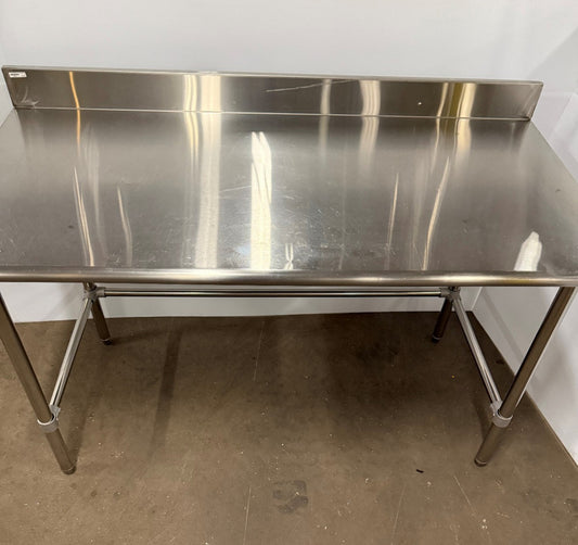 Stainless Steel Table 29" W x 60" L x 35 1/2" H 5" Backsplash
