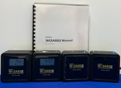 DICKSON WIZARD2 - 数量 2 - WH225 900 MHz ロガー &amp; 数量 2 - WA200 900MHz リピーター