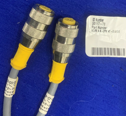 Lotto di 4 cavi Turck U0117-73 n. parte VBRS 4.4-2RK 4T-0.6/0.6