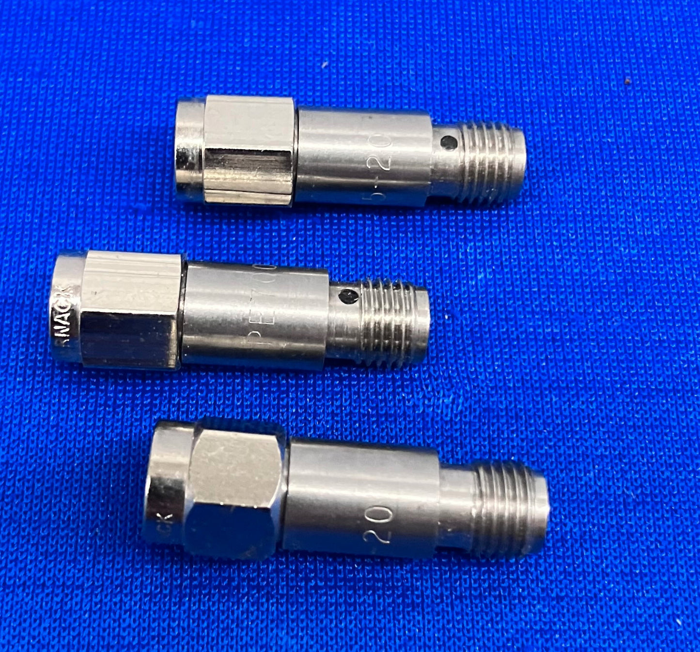 PASTERNACK PE7005-20 20DB FIXED ATTENUATOR, SMA MALE LOT OF 3, DIGIKEY # BELOW
